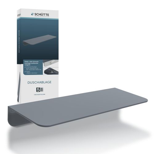 Duschregal SCHÜTTE, grau (anthrazit), B:35cm H:5cm T:12,5cm, Regale, ohne Bohren, Bad Regal für Badezimmer in Weiß oder Anthrazit