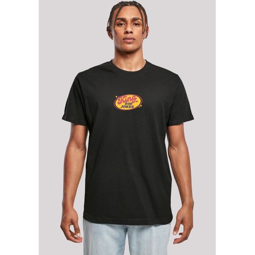 T-Shirt F4NT4STIC "King of Dad Jokes Witziges Vatertagsmotiv", Damen, Gr. S, schwarz, Obermaterial: 100% Baumwolle, regular fit, Rundhals, ohne Bündchen, Shirts T-Shirt, Premium Qualität