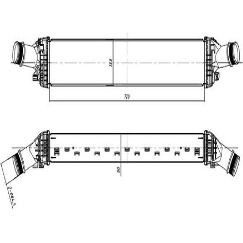 Ladeluftkühler Wärmetauscher-Prinzip 720 mm - 133 mm NRF für u.a. AUDI A6