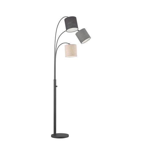 Fischer & Honsel Bogenleuchte Shade , Schwarz , Textil , 186 cm , Lampen & Leuchten, Innenbeleuchtung, Stehlampen, Bogenlampen