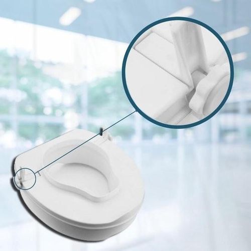 Toilettensitzerhöhung 10 cm - Für Senioren - Toilettensitzerhöhung - Sitzerhöhung - Toilettengestell - Einfache Montage - Toilettenstuhl - Weiß