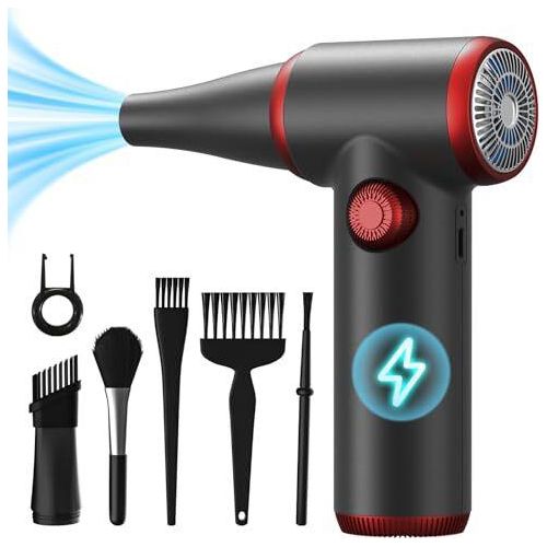 Koonie Electric Staubgebläse Druckluftspray, Duster -Reinigungskit, PC -Reinigung, 100500 U / min, LED -Licht, Tastaturreiniger, Laptop, Laptop,