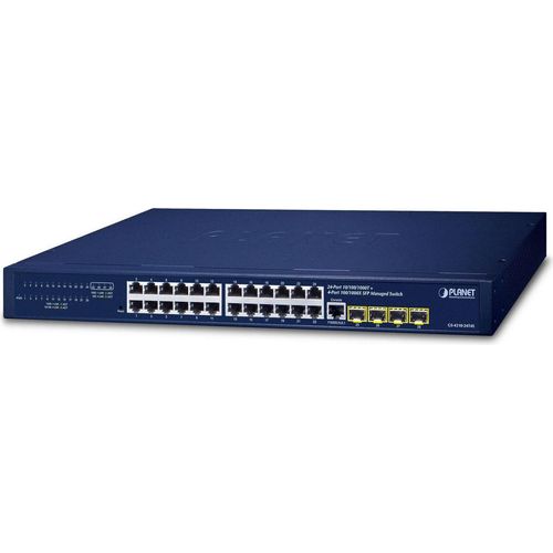 Planet IPv4/IPv6 24-Port 10/100/1000T+ 4-Port - Switch - Kupferdraht