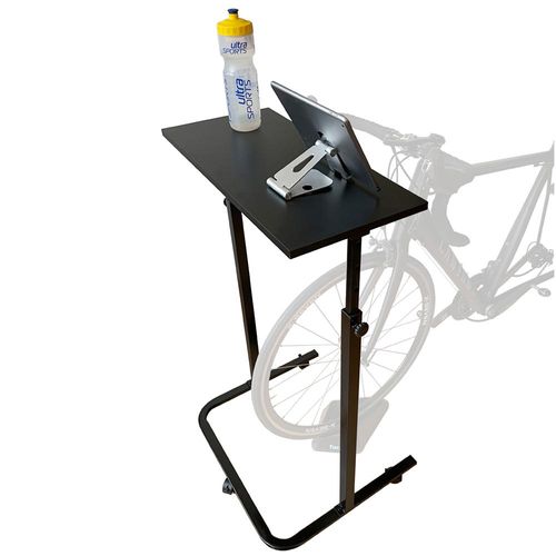 foto-kontor Fahrradtisch für Fahrrad Rollentraining Tisch höhenverstellbar mit Rollen Indoor Rad Training Rollentrainer Smart Trainer
