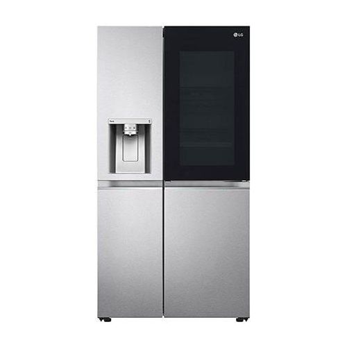 LG SidebySide Kühlschrank mit InstaView Door-in-Door® (E, 635L, 179cm hoch) mit Eis, Crushed Ice und Wasserspender & Festwasseranschluss GSXV90BSAE GSXV90BSAE