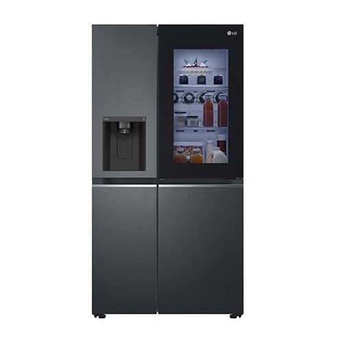 LG SidebySide Kühlschrank mit InstaView Door-in-Door® (E, 635L, 179cm hoch) mit Eis, Crushed Ice und Wasserspender & internem Wassertank GSXV91MCLE GSXV91MCLE