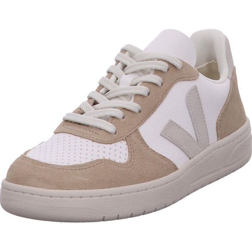 Veja V 10 Chromefree Wildleder mit Chromefree Logo Herren Ledersneaker in Weiß – 10 Großbritannien - 44 EU - 11 US / Weiß