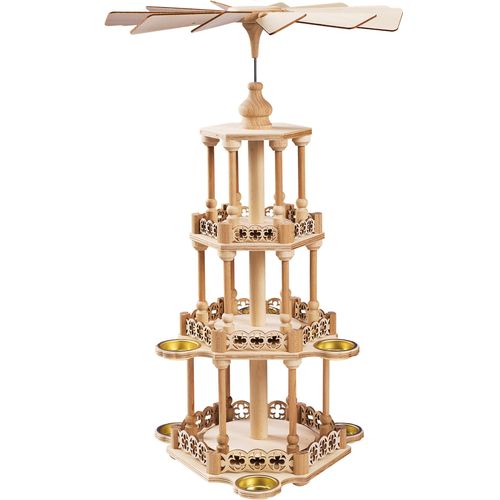 Weihnachtspyramide SAICO ORIGINAL "Pyramide-Selbstbausatz groß", natur, B:30cm H:50cm T:30cm, Holz teilmassiv, Sperrholz, Weihnachtspyramiden, Höhe 50 cm