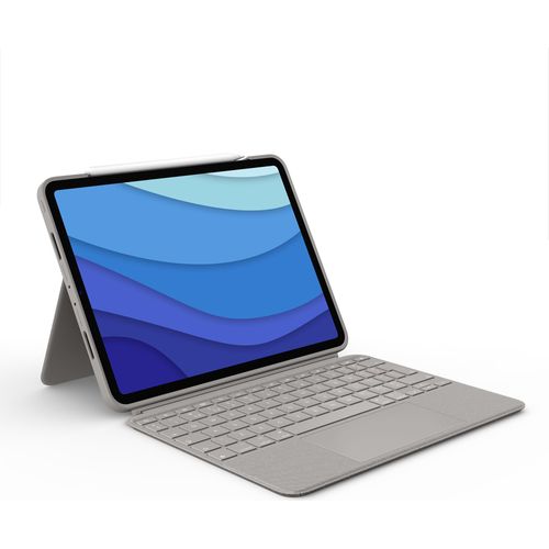 Logitech Combo Touch - Tastatur und Foliohülle - mit Trackpad - hintergrundbeleuchtet - Apple Smart connector - QWERTZ - Schweiz - Sand - für Apple 11-inch iPad Pro (1. Generation, 2. Generation, 3. Generation)