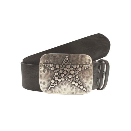 Koppelgürtel RETTUNGSRING GÜRTEL, Damen, Gr. 110, grau, Leder, unifarben, Gürtel, mit Stern-Schließe