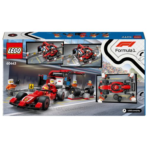 LEGO® City 60443 F1® Boxenstopp mit Boxencrew und Ferrari Flitzer