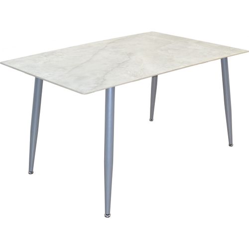 4-Fuß-Esstisch mit großer Steinplatte 140x80 cm