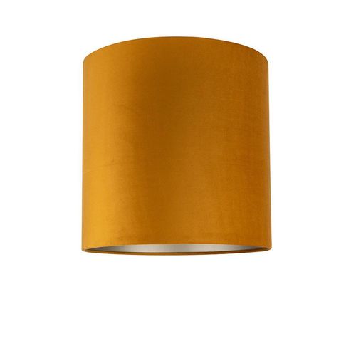 Leuchtenschirm Velour , Bernstein , Metall, Textil , zylindrisch , E27 , 40x35 cm , Lampen & Leuchten, Innenbeleuchtung, Lampenschirme