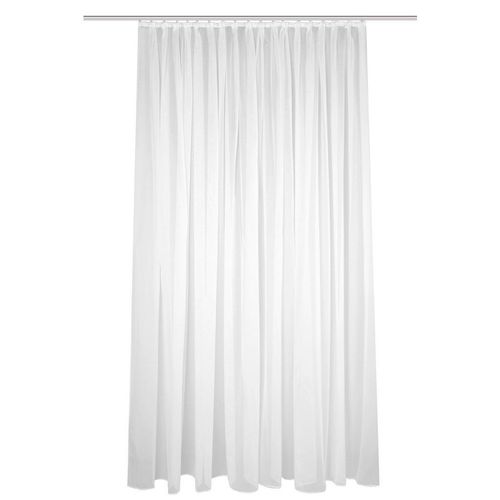 Fertigstore Dafne , Weiß , Textil , Uni , 450x145 cm , Wohntextilien, Gardinen & Vorhänge, Fertiggardinen, Fertigstores