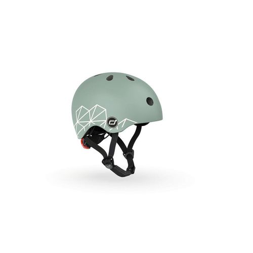 Scoot and Ride Kinderhelm, Grün, Kunststoff, Textil, Gr. Xxs-S, RoHS, Magnetverschluss, mit LED-Licht, Kinnpolster, Freizeit & Co, Sport & Fitness, Fahrräder, Kinderhelme