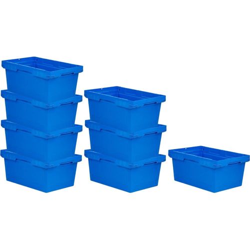 SuperSparSet 8x Conical Mehrweg-Stapelbehälter Blau | HxBxT 27,3x40x60cm | 47 Liter | Lagerbox Eurobox Transportbox Transportbehälter Stapelbehälter Image