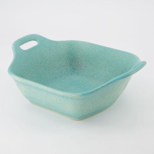 Blaue Auflaufform mit Griffen 26x21,5cm