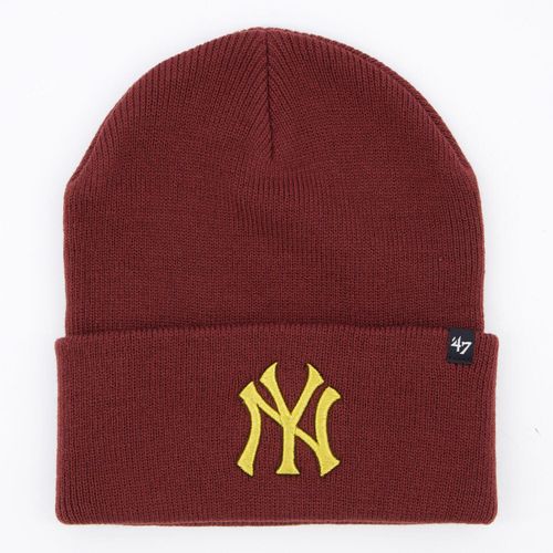 Burgunderfarbene Mütze mit Logostickerei