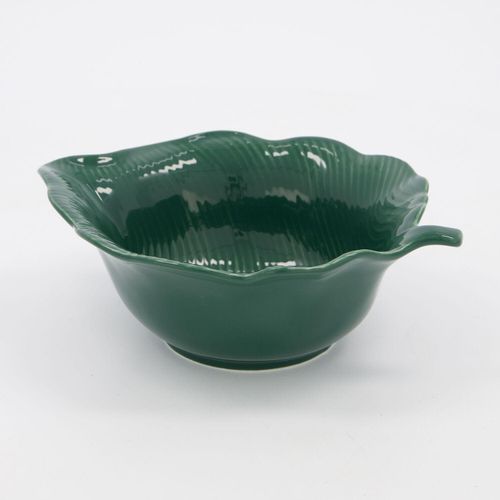 Grüne Schüssel in Blattform 7x21cm