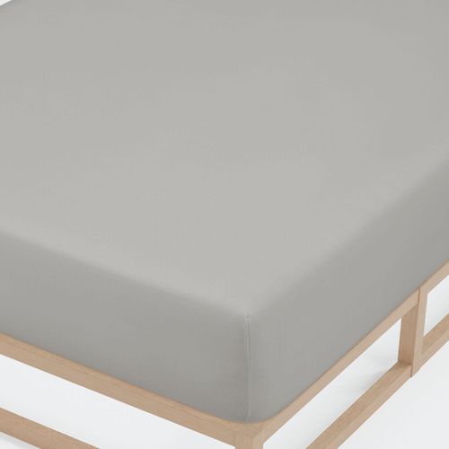 Beiges Spannbettlaken aus Baumwoll-Jersey 180-200x200cm