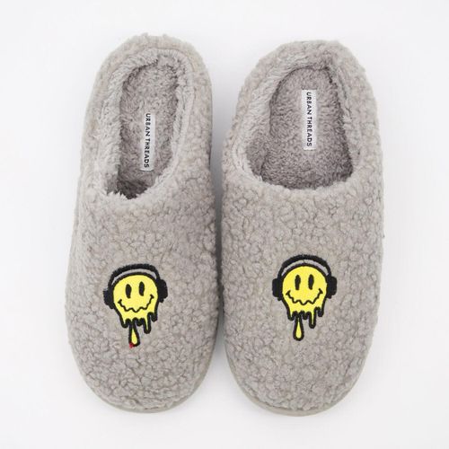 Graue Hausschuhe aus Sherpa