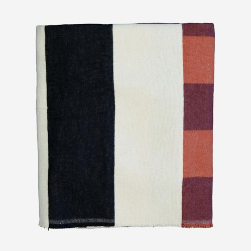 Mehrfarbige Decke aus Flanell mit Blockstreifen 140x200cm