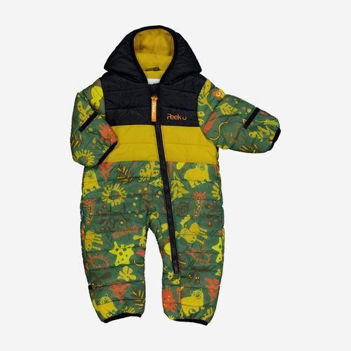 Mehrfarbiger Schneeanzug mit Reißverschluss