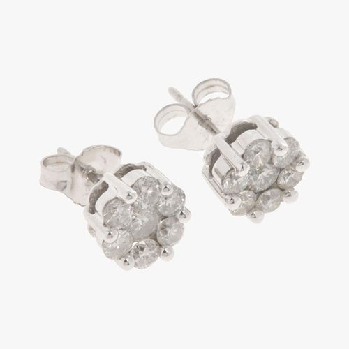 Ohrstecker aus 375er Weißgold mit 1 Karat Diamanten