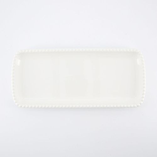 Weiße Servierplatte 36x16cm