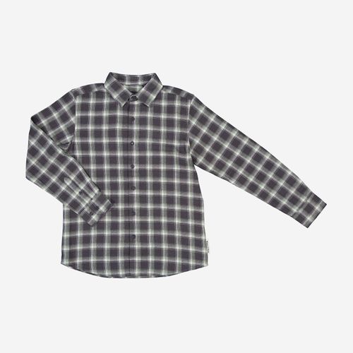 Dunkelgraue Hemd aus Flanell mit Karomuster Image