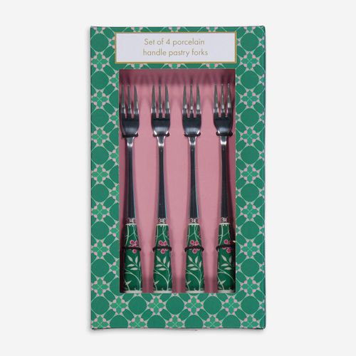 4er-Pack Kuchengabeln mit Porzellangriff Image