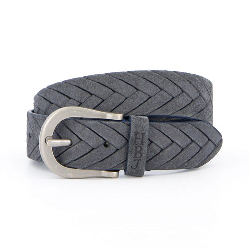 Grauer geflochtener Gürtel aus Leder