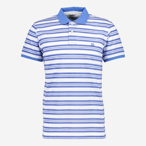 Weiß-blaues Poloshirt mit Streifenmuster