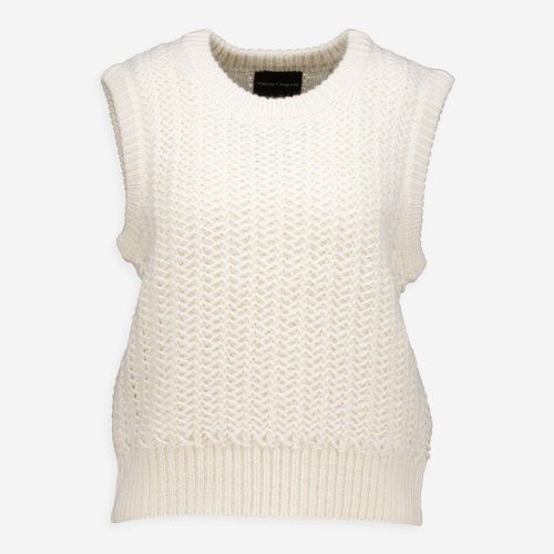 Weißer Pullover mit Rundhalsausschnitt