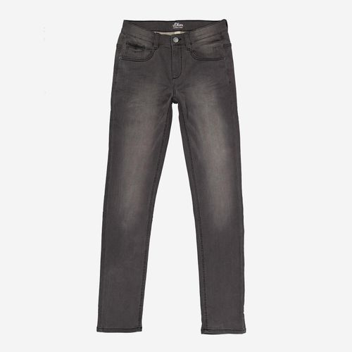 Graue Skinny Jeans mit Waschung