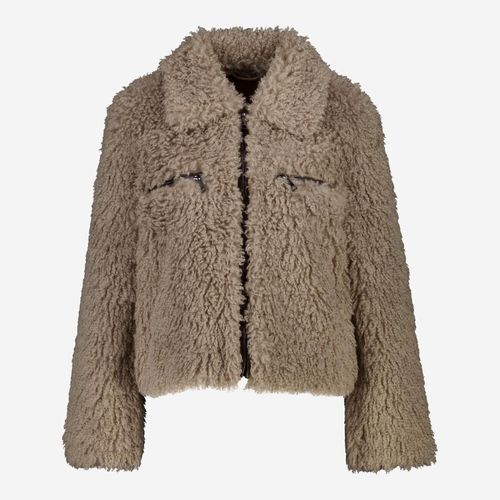 Hellbraune Jacke aus Kunstfell