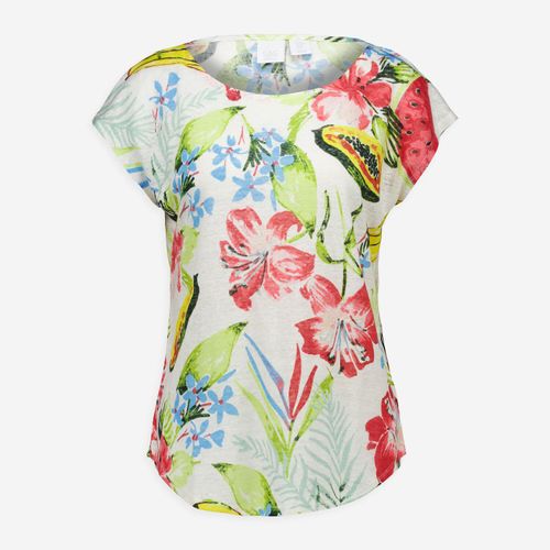 Mehrfarbiges Oberteil aus Leinen