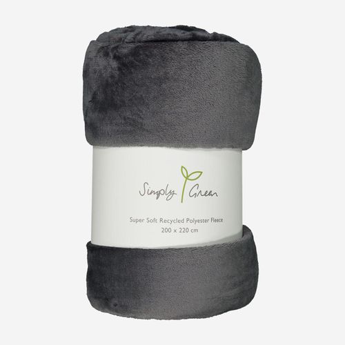 Graue Decke aus Fleece 200x220cm