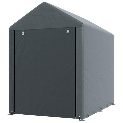 Robustes wetterfestes Lagerzelt, Stahlrahmen, Fahrradhütte, Motorradunterstand,1,2x1,79x1,65m, Dunkelgrau