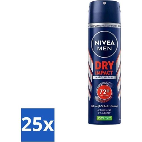 Nivea Men Deodorant Spray – Dry Impact – 48 Stunden Wirksamkeit – 150 ml - Vorteilspack - 25 Stücke