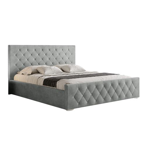 HEKIERT MEBLE Polsterbett 180 x 200 cm ETOLI mit Kristallen GRAPHIT