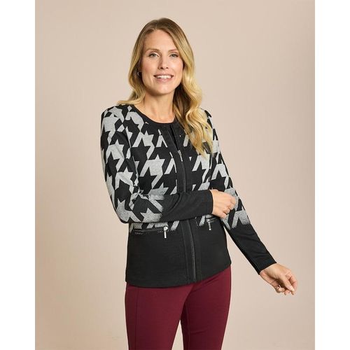 Jersey Cardigan Hahnentritt-Design Image