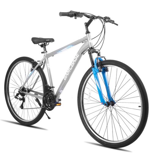HILAND Mountainbike 29 Zoll MTB Herren Damen, mit 21 Gang, V-Bremse, Hardtail Fahrrad, Fahrräder für studentische Pendler, Grau