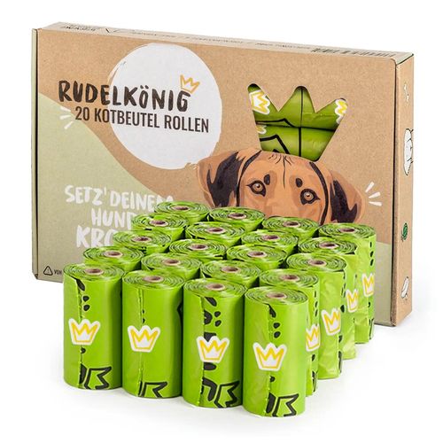 Rudelkönig 270 Hundekotbeutel in Grün mit Kotbeutelspender Gassibeutel Kotbeutel reißfest umweltfreundlich