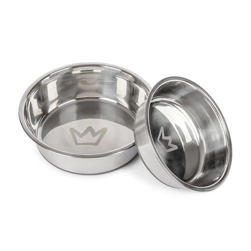 Rudelkönig 2x Hundenapf in 1750ml Edelstahlnapf 2er Set Fressnapf Wassernapf rutschfest robust spülmaschinenfest