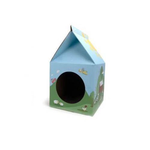 nobleza - Kartonagen Katzenhaus mit Kratzbrett & Minze