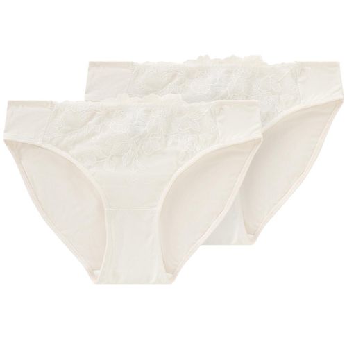 2 Damen Slips mit Stickerei