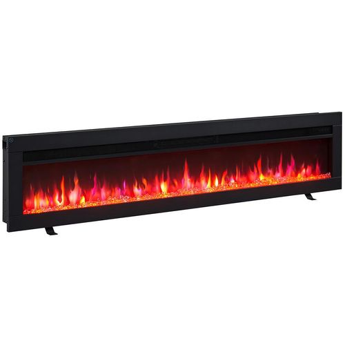 Elektrokamin Balderia Agnes 60\ , Schwarz , Metall , 152x33x11 cm , Fernbedienung, Flammeneffekt separat schaltbar, Überhitzungsschutz, Thermostat ,