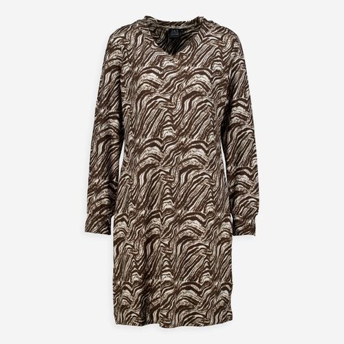 Weiß-braunes Nachthemd aus Flanell mit Muster