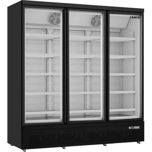 Saro Tiefkühlschrank mit 3 Glastüren - 1563 Liter, schwarz, Umluft